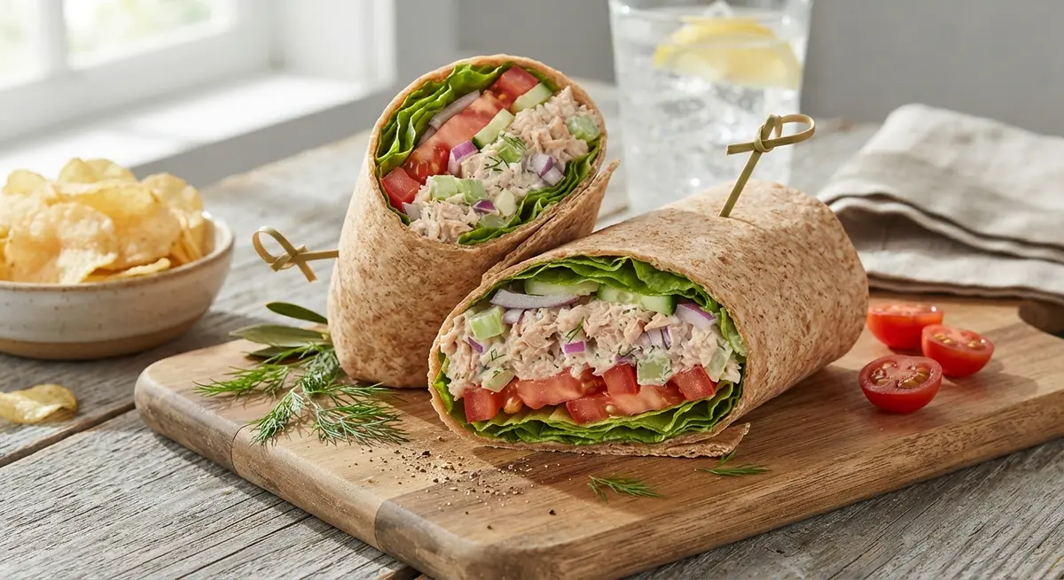 Tuna Wrap with Lettuce and Tomato